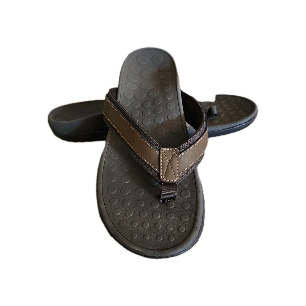 Vionic Tide Toe Post Sandal Brown Men's 14 Built-in Orthotics